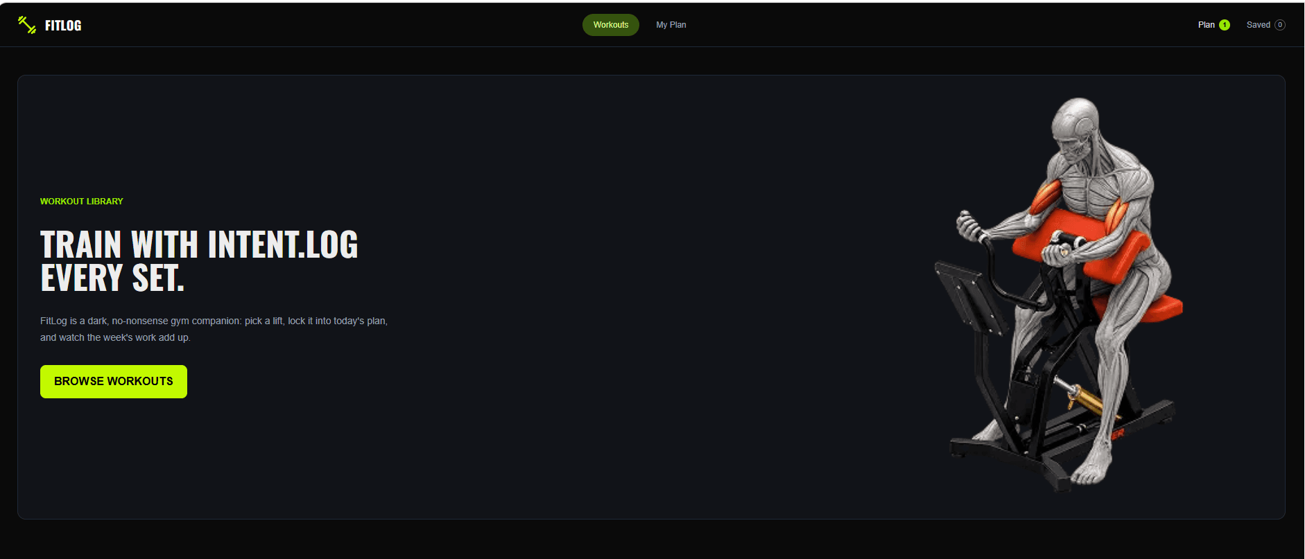 FitLog full interface preview